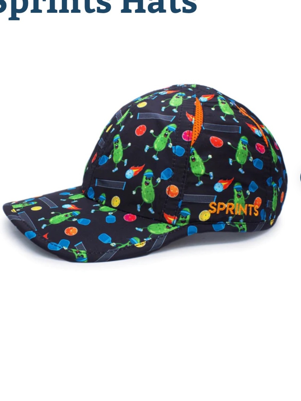 Sprints Baseball Cap Hat Pickleball Print Pickleballer Blue